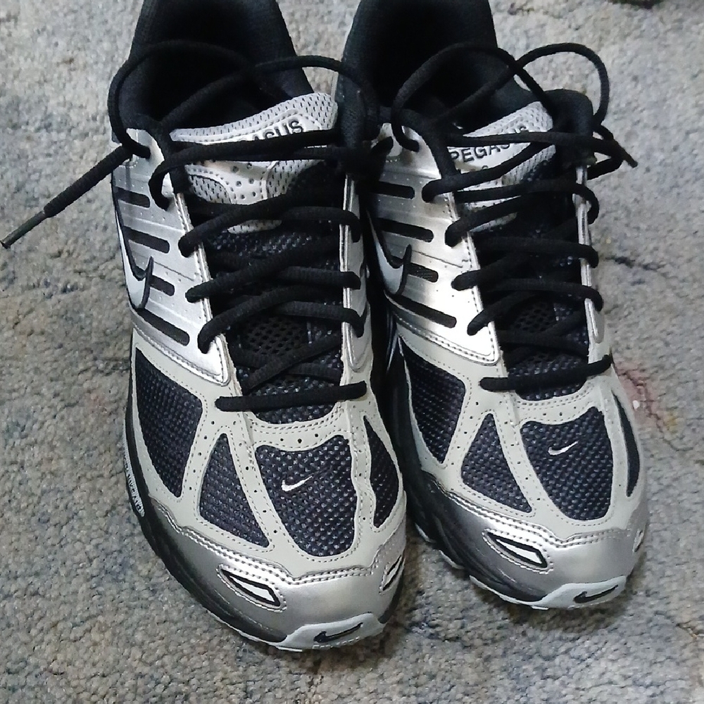 Nike Pegasus Black and Metallic Sneakers